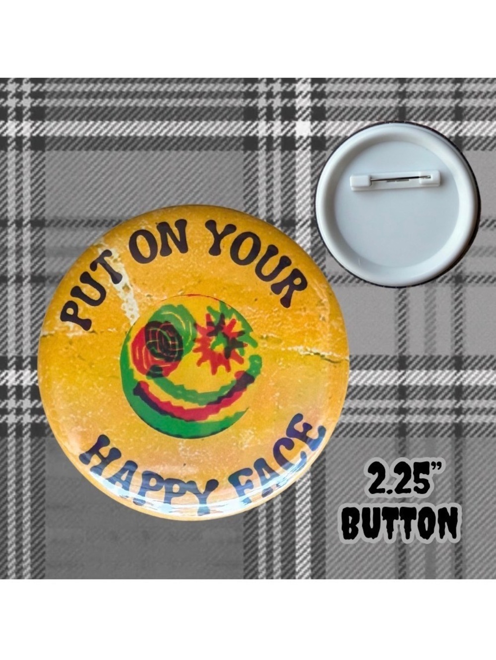 Mental Health Trippy 2.25" Handmade Button